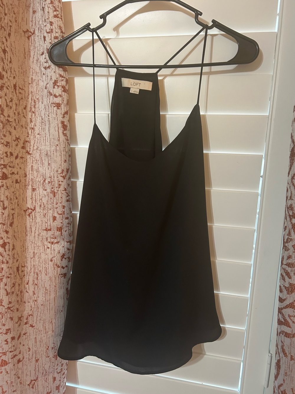 LOFT Black Satin Slip Cami